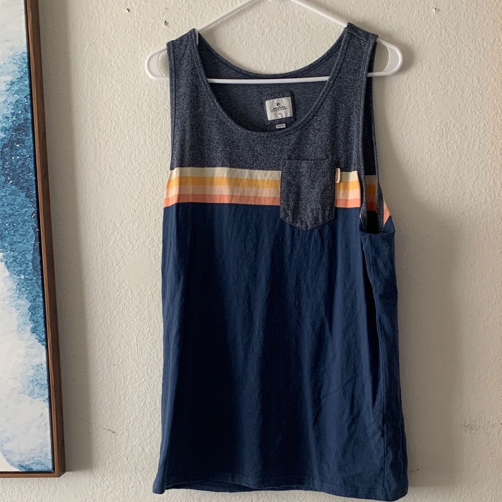 Rip Curl Navy and Multicolor Tank Top